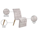 Meridian Curve Cream Velvet Dining Chair IMAGE 8