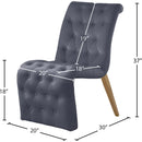 Meridian Curve Grey Velvet Dining Chair IMAGE 7