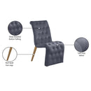 Meridian Curve Grey Velvet Dining Chair IMAGE 8