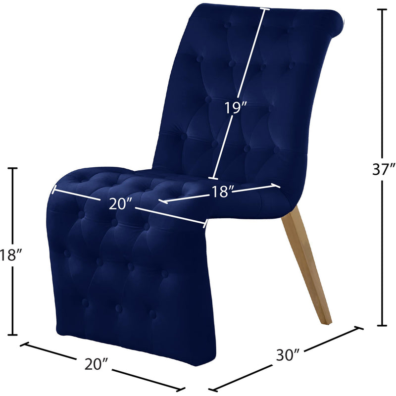 Meridian Curve Navy Velvet Dining Chair IMAGE 7