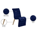 Meridian Curve Navy Velvet Dining Chair IMAGE 8
