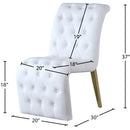 Meridian Curve White Vegan Leather Dining Chair IMAGE 6