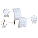 Meridian Curve White Vegan Leather Dining Chair IMAGE 7