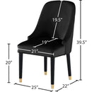 Meridian Omni Black Velvet Dining Chair IMAGE 7