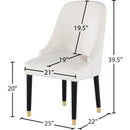 Meridian Omni Cream Velvet Dining Chair IMAGE 7