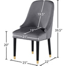 Meridian Omni Grey Velvet Dining Chair IMAGE 7