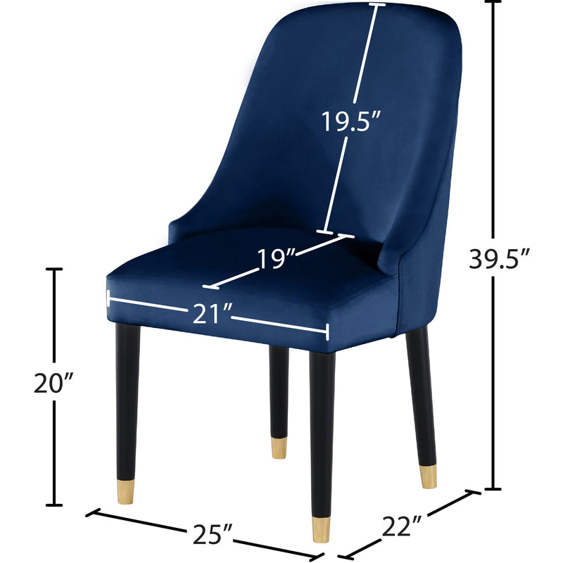 Meridian Omni Navy Velvet Dining Chair IMAGE 7
