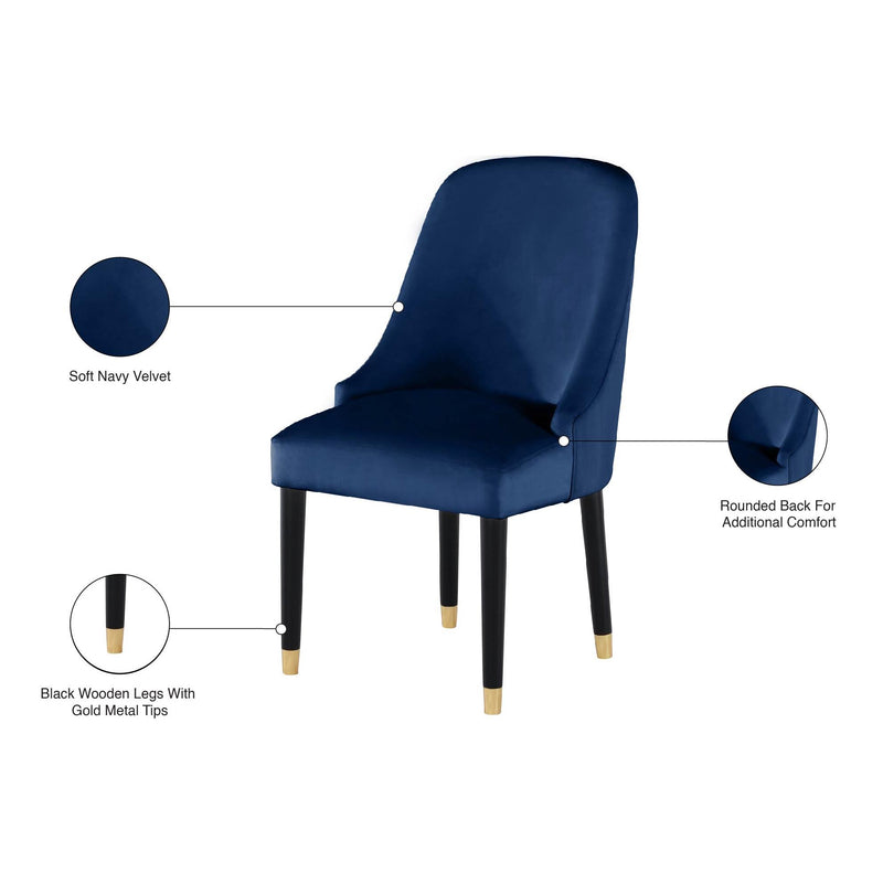 Meridian Omni Navy Velvet Dining Chair IMAGE 8