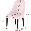 Meridian Omni Pink Velvet Dining Chair IMAGE 7