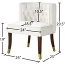 Meridian Perry Cream Velvet Dining Chair IMAGE 7