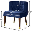 Meridian Perry Navy Velvet Dining Chair IMAGE 7