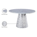 Meridian Omni White Faux Marble Dining Table IMAGE 7