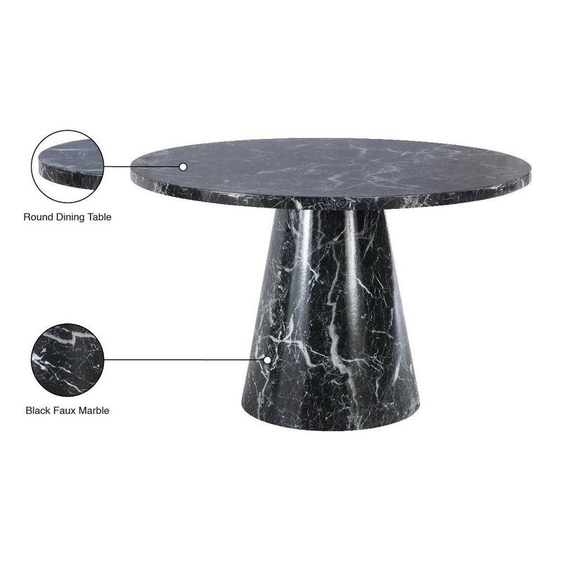 Meridian Omni Black Faux Marble Dining Table IMAGE 7
