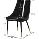 Meridian Sleek Black Velvet Dining Chair IMAGE 7