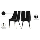 Meridian Sleek Black Velvet Dining Chair IMAGE 8