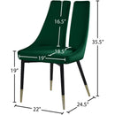 Meridian Sleek Green Velvet Dining Chair IMAGE 7