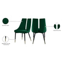 Meridian Sleek Green Velvet Dining Chair IMAGE 8