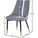 Meridian Sleek Grey Velvet Dining Chair IMAGE 7