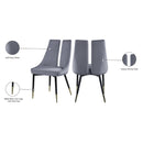 Meridian Sleek Grey Velvet Dining Chair IMAGE 8