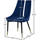 Meridian Sleek Navy Velvet Dining Chair IMAGE 7