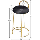 Meridian Ring Black Velvet Counter Stool IMAGE 5