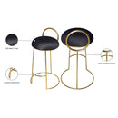 Meridian Ring Black Velvet Counter Stool IMAGE 6