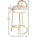 Meridian Ring Cream Velvet Counter Stool IMAGE 5