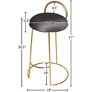 Meridian Ring Grey Velvet Counter Stool IMAGE 5