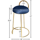 Meridian Ring Navy Velvet Counter Stool IMAGE 5