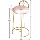 Meridian Ring Pink Velvet Counter Stool IMAGE 5