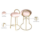 Meridian Ring Pink Velvet Counter Stool IMAGE 6
