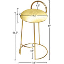 Meridian Ring Yellow Velvet Counter Stool IMAGE 5
