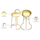 Meridian Ring Yellow Velvet Counter Stool IMAGE 6