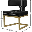 Meridian Alexandra Black Velvet Dining Chair IMAGE 7
