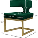 Meridian Alexandra Green Velvet Dining Chair IMAGE 7
