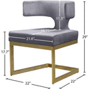 Meridian Alexandra Grey Velvet Dining Chair IMAGE 7