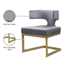 Meridian Alexandra Grey Velvet Dining Chair IMAGE 8