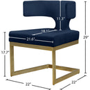 Meridian Alexandra Navy Velvet Dining Chair IMAGE 7