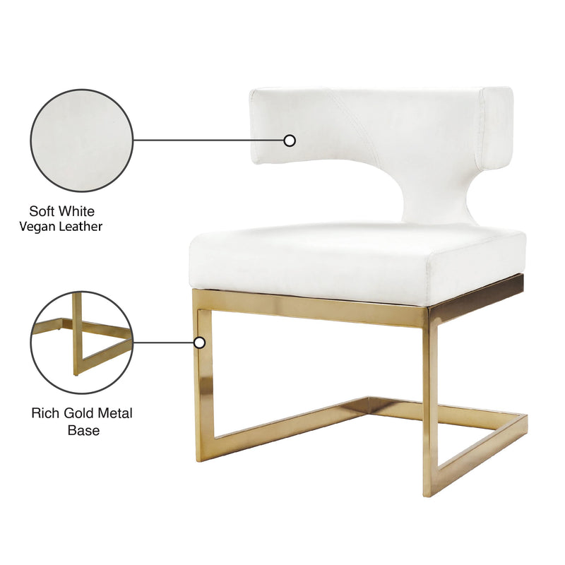Meridian Alexandra White Vegan Leather Dining Chair IMAGE 7