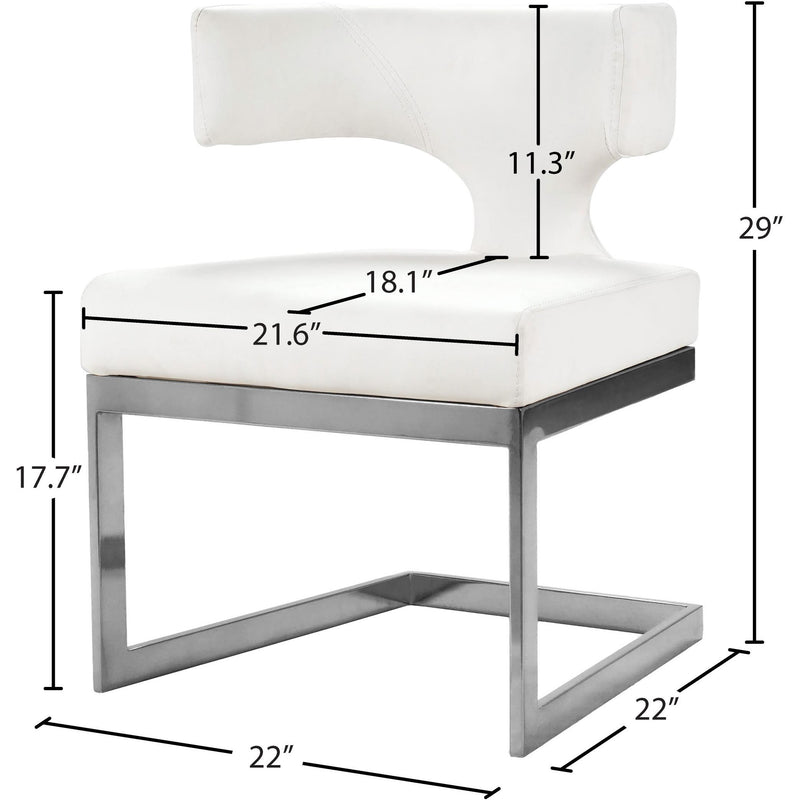 Meridian Alexandra White Vegan Leather Dining Chair IMAGE 6