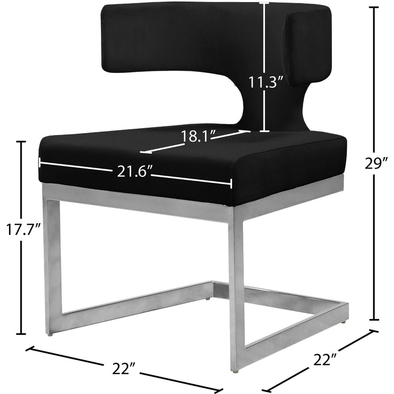 Meridian Alexandra Black Velvet Dining Chair IMAGE 7