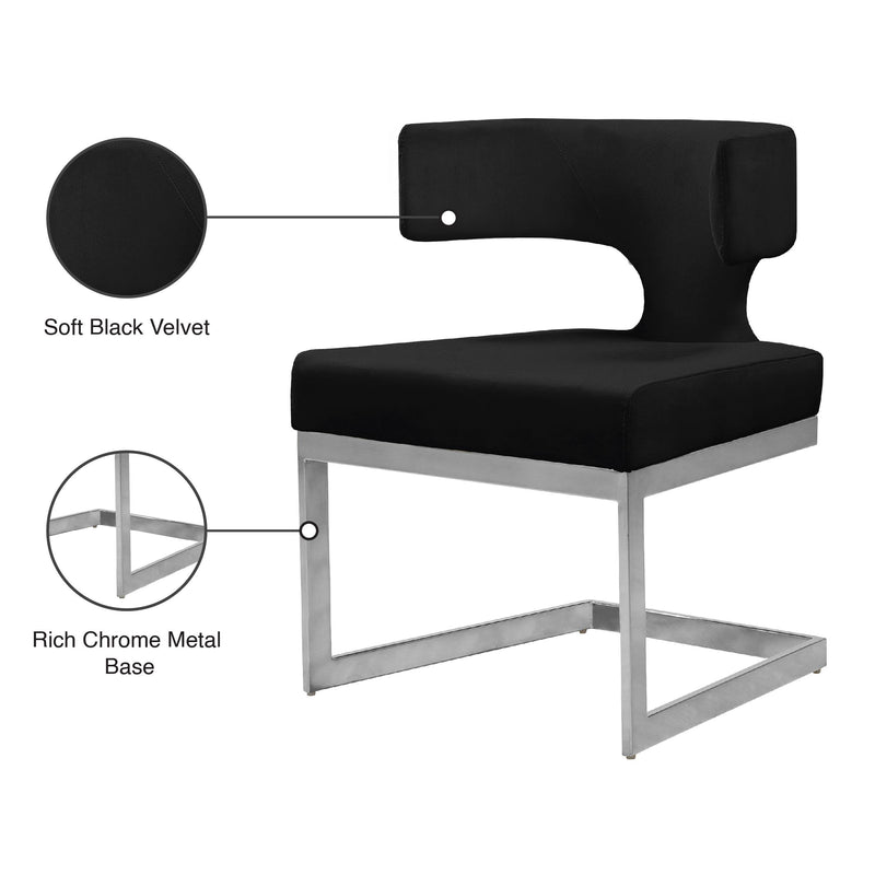 Meridian Alexandra Black Velvet Dining Chair IMAGE 8