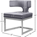Meridian Alexandra Grey Velvet Dining Chair IMAGE 7
