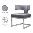 Meridian Alexandra Grey Velvet Dining Chair IMAGE 8