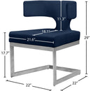 Meridian Alexandra Navy Velvet Dining Chair IMAGE 7