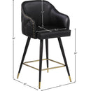 Meridian Barbosa Black Vegan Leather Counter/Bar Stool IMAGE 8