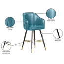 Meridian Barbosa Blue Vegan Leather Counter/Bar Stool IMAGE 9