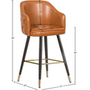 Meridian Barbosa Cognac Vegan Leather Counter/Bar Stool IMAGE 8