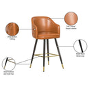 Meridian Barbosa Cognac Vegan Leather Counter/Bar Stool IMAGE 9