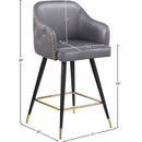 Meridian Barbosa Grey Vegan Leather Counter/Bar Stool IMAGE 8